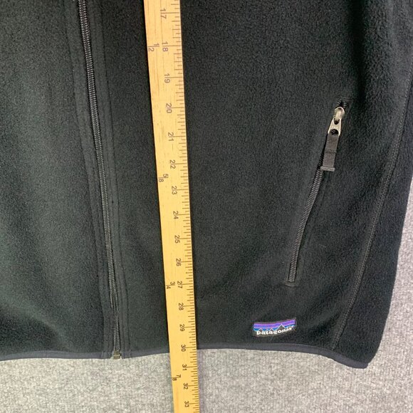 Used shirts Patagonia Black Fleece Vest Pine River Logo Zip Pocket Sleeveless XL - Picture 7 of 10